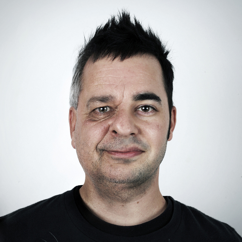 Ulric Collette's portrait of two family members with faces blended together.