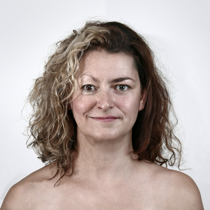 Ulric Collette's portrait of two family members with faces blended together.