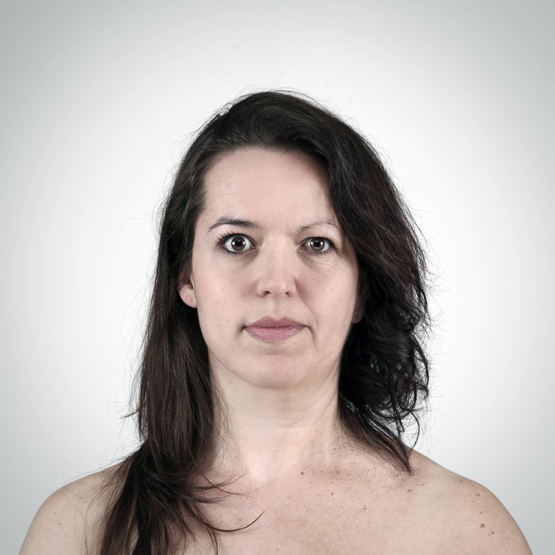 Ulric Collette's portrait of two family members with faces blended together.