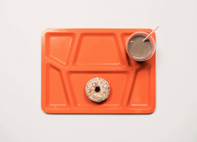 James Reynold's 'Last Suppers' Series: photograph of the last meal requested by Thomas Treshawn, doughnut and milkshake.
