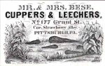 Mr and Mrs Bese Cuppers and Leechers vintge medical leech ad