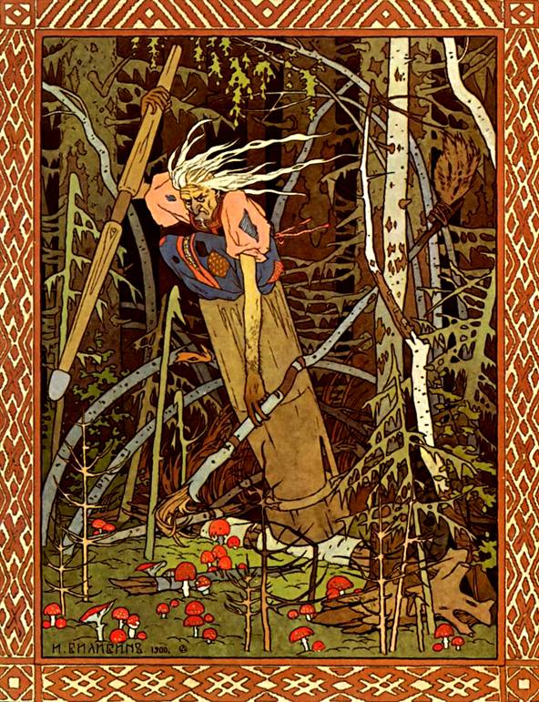 Illustration of Baba Yaga by Ivan Bilibin, 1900.