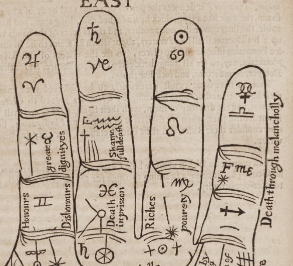 Chiromancer 17th century palm-reading chart | The Museum of Ridiculously ...