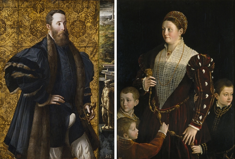 Side by side Renaissance portraits of a husband and wife