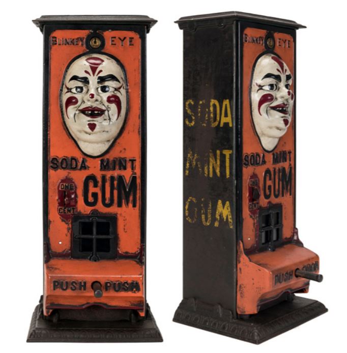 Painted version of the Blinkey Eye Soda Mint Gum machine